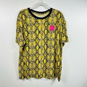 NEW Nike Women’s Loose Fit Basketball Tee Yellow Snake Pink Fly Size Large